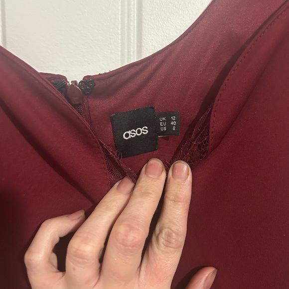 Maroon Lace Holiday Dress - Picture 5 of 5